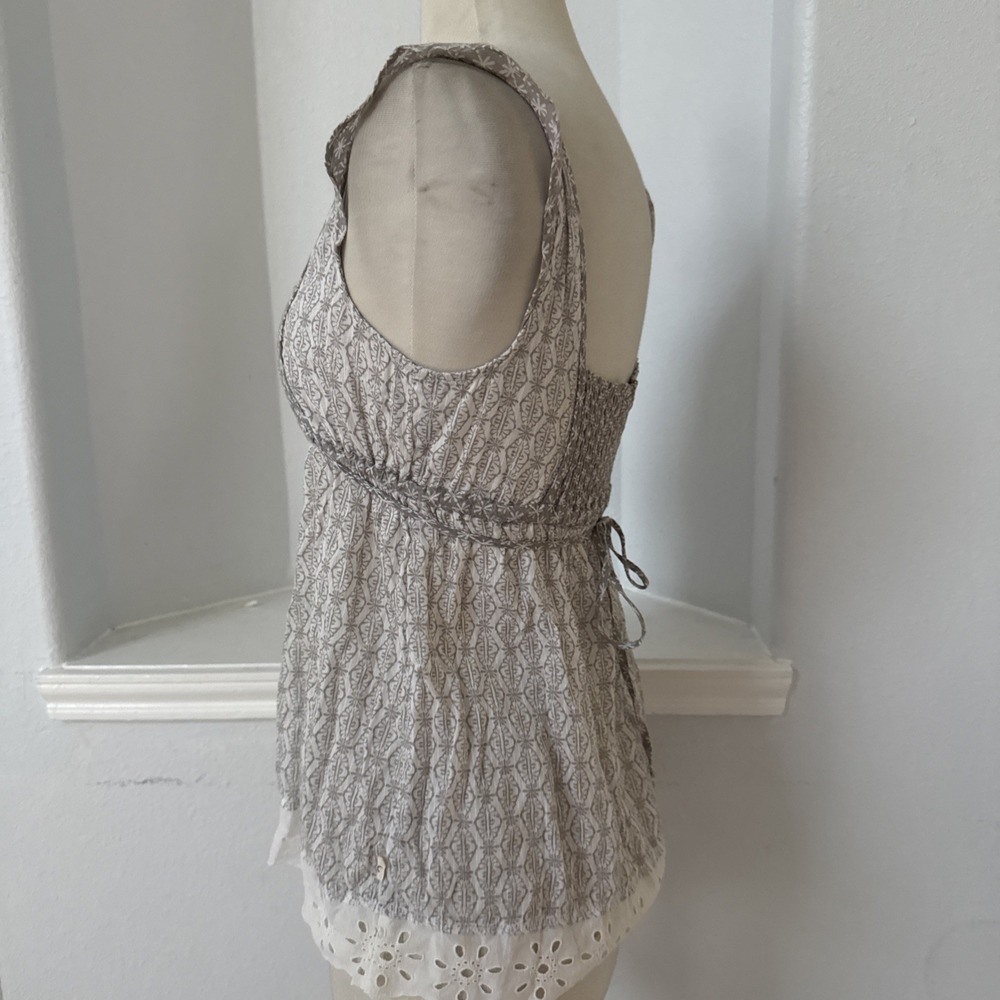 Hollister Top Womens S Babydoll Eyelet Trim Boho Indie Sleaze Coquette Y2K - Picture 3 of 9